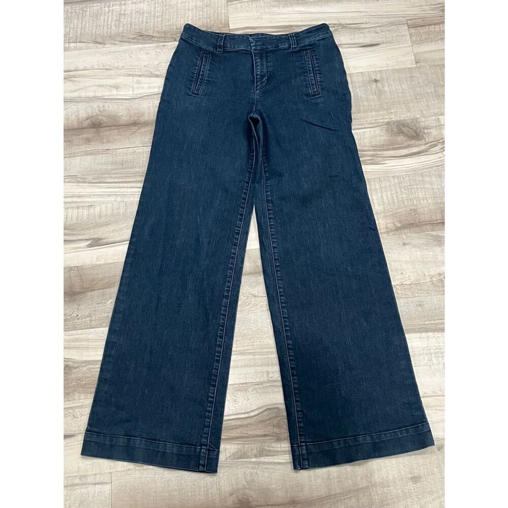 LOFT Dark Navy Wide-Leg Jeans size 8
